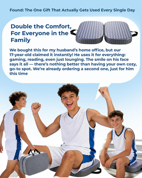 Yalfero Premium Gel & Memory Foam Seat Cushion, Extra Large Cooling Portable Chair Pad for Long Sitting, Seat Cushion