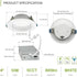 1 Pack 4 Inch 10W 889LM, 5CCT 2700K-5000K CRI90+, Dimmable T24, ASD Deep Regressed Baffle Trim Recessed Light, LED