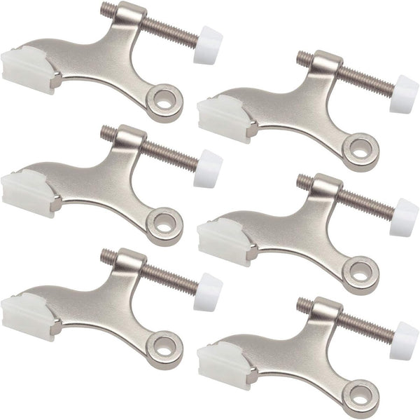 Nuk3y Hinge Pin Satin Nickel Heavy Duty Door Stop, 6-Pack