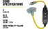 Yellow Jacket 2816 Coleman GFCI Quad In-Line Power Block, 125V, 15A, 12/3 AWG SJTW, 3-Outlet, Yellow