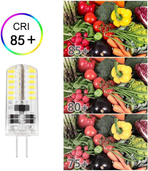 DiCUNO G4 LED Bulb, 3W JC Bi-Pin Base Light Bulbs, 12V AC/DC, Daylight White 6000K, 10 Pack Halogen Replacement