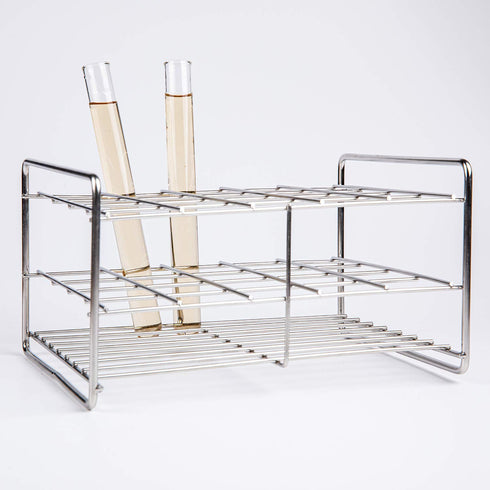 Stainless Steel Test Tube Rack, 20 Place, Wire Constructed - Outer Diameter Permitted of Tubes 39mm-41mm