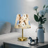 Dimmable ALAZA Table Lamp for Bedroom Nightstand White Daisy Blue Flowers Bedside Lamp with USB Port Fabric Shade Desk