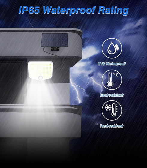 222 3000LM IP65 3000mah 2 Pack MoKo Solar Lights Outdoor, LED Motion Sensor Outdoor Lights with Remote, Waterproof