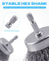 24 Set 1/4-Inch Rocaris PCS Wire Wheel Brush for Drill , Carbon Steel Drill Wire Brush with Hex Shank for Rust Removal