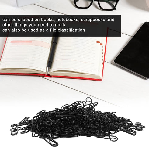 Music Note Paper Clips 100pcs, Black Musical Notes for Office School Paper Files with Storage Box