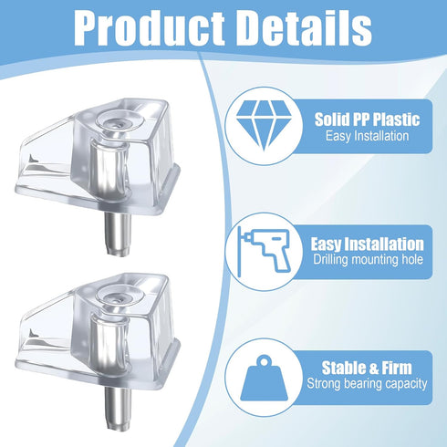 Aphumedc 50PCS 5mm Closet Shelf Support Peg, Plastic Book Shelf Pins, Clear Replacement Shelves for Cabinets Kitchen