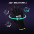 DULFINE Ultra-Thin PU Coated Work Gloves, 12 Pairs, Excellent Grip, Black Polyurethane Coated Safety Gloves (Medium)