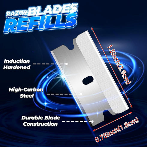100 DIYSELF Single Edge Razor Blades, Blades, Razor Blades Refiils for Razor Scraper, Utility Knife, Heavy Duty One