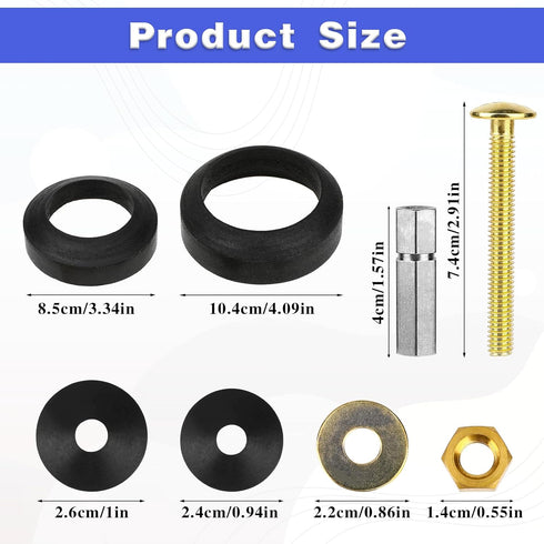 Universal Toilet Tank to Bowl Repair Kit, Bolt & Gasket Hardware Kit for 2-Piece Toilet, American Standard Parts