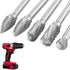 5Pcs Premium Tungsten Steel Carbide Rotary Burr Set - 1/4inch Shank Double Cut Carbide Burr Set for DIY Wood-Working