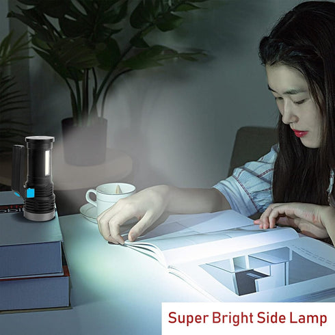Wrrozz LED Flashlight High Lumens, USB Rechargeable Emergency Flashlight with 4 Modes for Outdoor Use