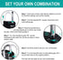 ZHEGE Padlock, Combination Lock 4 Digits, Weatherproof Outdoor Padlock for Gym Locker, Garden Fence Gate (Black)