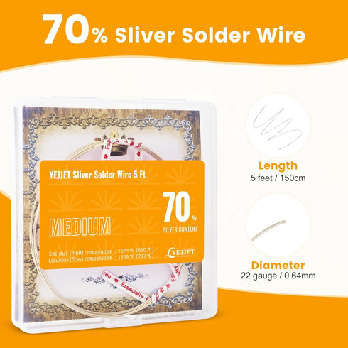 Silver Solder Wire Medium Silver Solder 22 Gauge for Jewelry Repair Silver Repair 5 FT by YEJJET