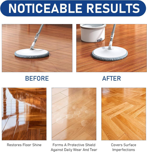 BIJIELAODIAO (2 PACK) Floor Restore Cleaner, High Solid Content Floor Polish for Shine Renewal & Protective Layer