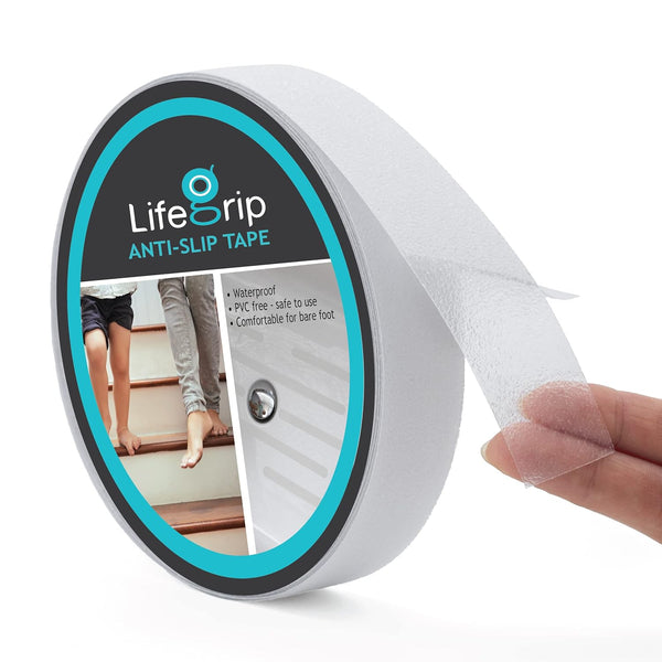 LifeGrip Anti Slip Transparent Tape, 1 inch by 30 feet, Non-Slip Traction Grip for Tubs, Stairs, Boats