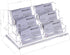Clear Acrylic Business Card Holder Display for Desk - 3 Tier 6 Slot Stand, Holds 300 Cards - 1 Pack