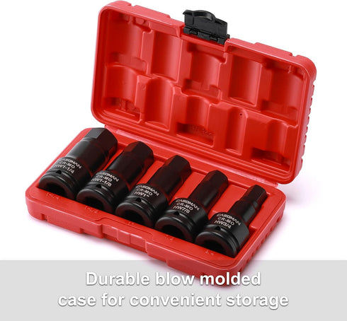 3/4 Inch Set, 5-Pieces, 3/4", 7/8", 1", 1-1/8", 1-1/4", 3/4" Set, CASOMAN Drive Impact Hex Driver SAE, Drive Master