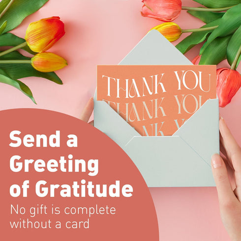 Set 24 S&O Boho Thank You Cards with Envelopes, Blank Decor Sheets for Handwritten Messages, of Greeting notes