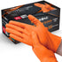 MedRose Disposable Nitrile Gloves: Extra Thick, Latex-Free, Orange Gloves for Industrial and Lab Use