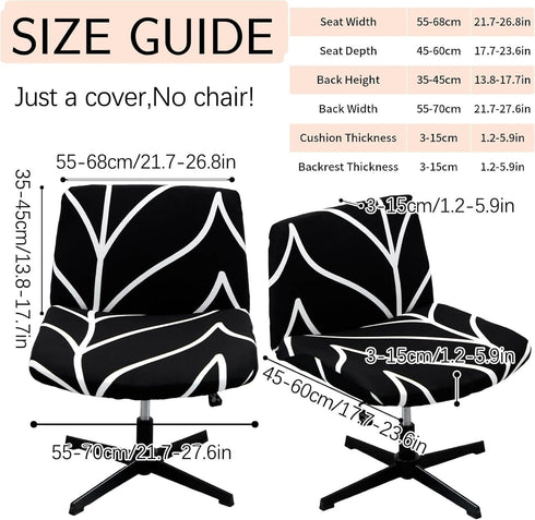 Generic Armless Kitchen,Wedding,Party(Style1) Office Chair Cover,Soft Washable Printed Seat Covers,Stretch Anti-dust