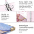 Ospelelf Mini 3 Ring Binder 1 Inch, Cute Pink Marble Binder for 5.5" x 8.5" with 5 Tab Dividers, File Labels