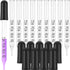 TecUnite 20 Pcs Glass Eye Droppers, 1 ml Liquid Droppers for Essential Oils, Calibrated Glass Stain Dropper