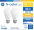 GE Color Select LED 100 Watt Replacement, A19 General Purpose Bulbs (2