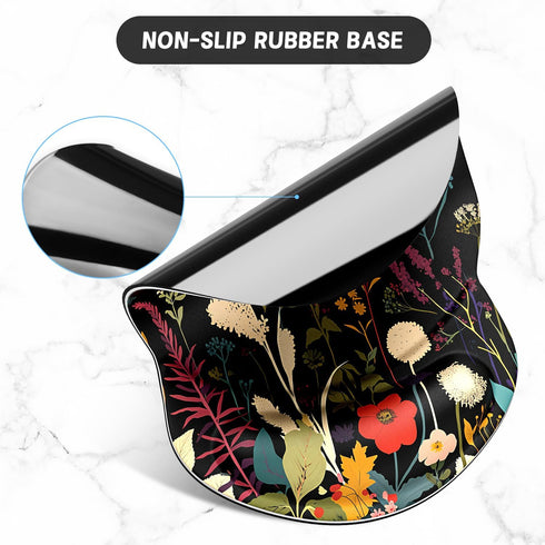 ITNRSIIET Ergonomic Mouse Pad with Gel Wrist Support, Non-Slip PU Base, 8.7 x 7.2 in, Pretty Flowers