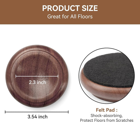 KingPoint 4) Piano Caster Cups Furniture Pads Upright Piano Caster Cups Wood Coasters Cups Floor Protectors