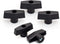 POWERTEC 1/4"-20 T Knobs 5 Pack, Clamping Knobs with Steel Insert for T Track Bolts, Thumb Screw Knobs