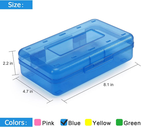 Tamaki Large Capacity Plastic Pencil Box - Clear Box with Snap-tight Lid, Stackable Design, Stylish Office Supplies