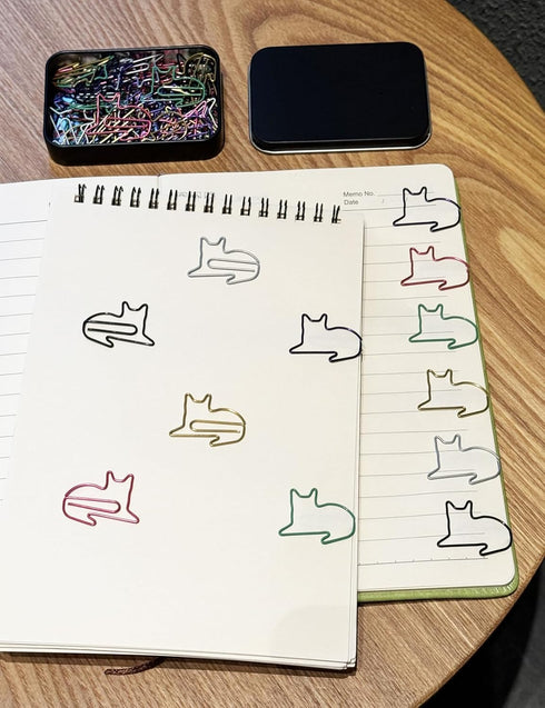Cute Paper Clips, 65 pcs Cat Shaped Bookmarks, Fun Office Supplies Gifts for Cat Lovers, Students, Teachers