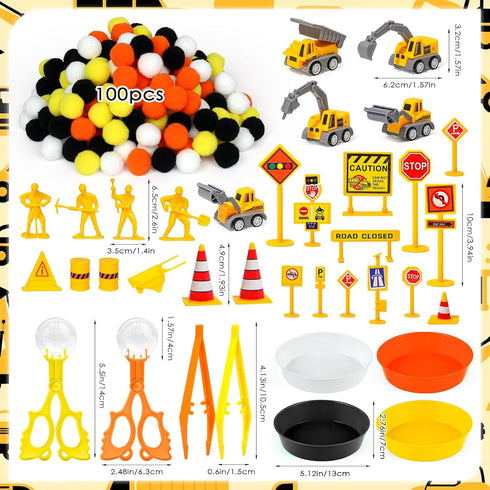 OAXNTGW 135 Counting 5 14 4 Counts Summer Counting Pcs Construction Sensory Bin Items Construction Sorting Sensory Bin