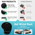 Soqool Mouse Pad, 2 Pack Ergonomic with Gel Wrist Rest Support, Non-Slip PU Base, Durable and Easy to Clean, Black