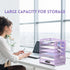 SUPEASY 6 Tier Paper Organizer with 4 Pen Holders, Mesh Desk Organizer for A4 File Folder, Purple