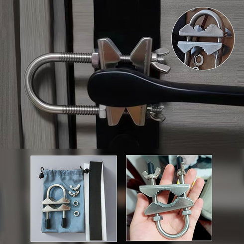 Portable Door Security Locks, Adjustable Heavy Duty Outward Opening Travel Stainless Steel Safety Device for Hotel