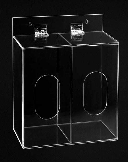 QWORK Acrylic Face Mask Dispenser Box, Clear Holder with Lid for Disposable Masks, Gloves, Hairnets