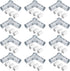 12 Sets 90 3 1/2" Degree Way Cross Pipe Connector Clamps, Fits EMT Conduit with PE Adapter Shims