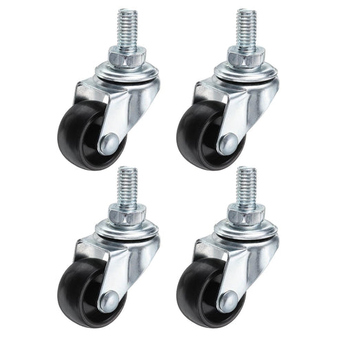 PATIKIL 1.25 Inch Stem Casters, 4 Pack Wire Shelf Swivel Wheels for
