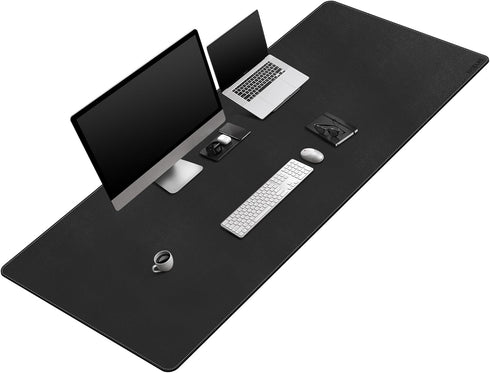 Mydours Gaming Mouse Pad, 67'' x 24" Large PU Leather Desk Mat, Dual-Sided Easy Clean Desktop Protector - Black