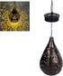 Zerodis Solar Porch Decorative Light Hanging Solar Light Hollow Iron Pattern Auto On Off Powered Outdoor Chandelier