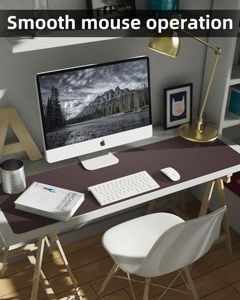 Protector,48"x 17"Desk Leather Desk Pad Mat Large, Mouse Pad, Non-Slip PU Leather Desk Blotter,Waterproof Desk Pad