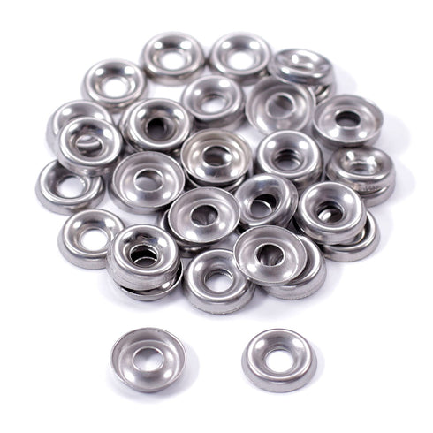 HolsterSmith Finishing Washers - #8 (0.530 Dia.) Metal Countersunk Round Top for Holster Making, Home Improvement,