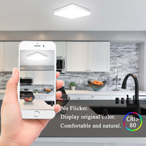 36W 3240lm 4000K 9Inch Closet Ouyulong LED Ceiling Light Square LED Flush Mount Ceiling Lighting Fixture for Kitchen