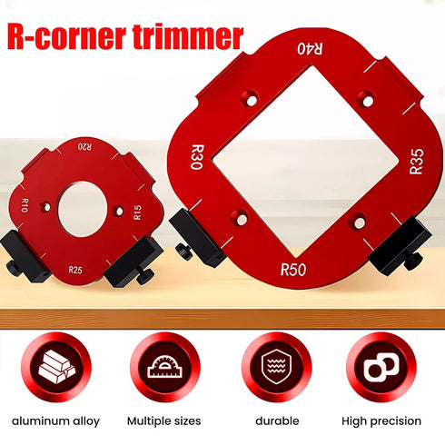 Lightdream 2-Piece 4-in-1 4 Rounded Corner Router Template, Aluminium Alloy Edge Guide Radius Template, Complete