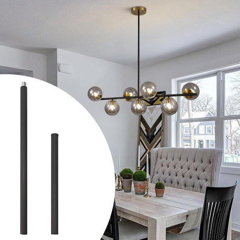 M16 7.9 Inches 11.8 Inches KCO Lighting Threaded Extension Rod and Black Extension Rods Lighting Fixture Downrods Stems