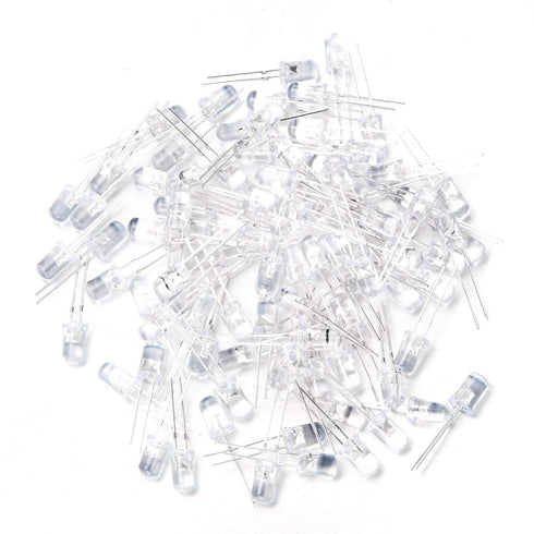 CHANZON 100 pcs 5mm Purple UV LED Diode Lights (Violet Clear Round Transparent DC 3V 20mA) Bright Bulb Lamps Electronics