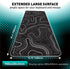 Minimalist Topographic Map Mouse Pad, Extended Large Black & White Non-Slip XXL Gaming Desk Mat with Stitch Edge