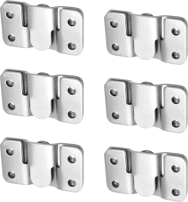6 Pairs Flush Mount Bracket, 54 x 30mm Interlocking Picture Hanging Hooks, Stainless Steel Photo Frame Hook for